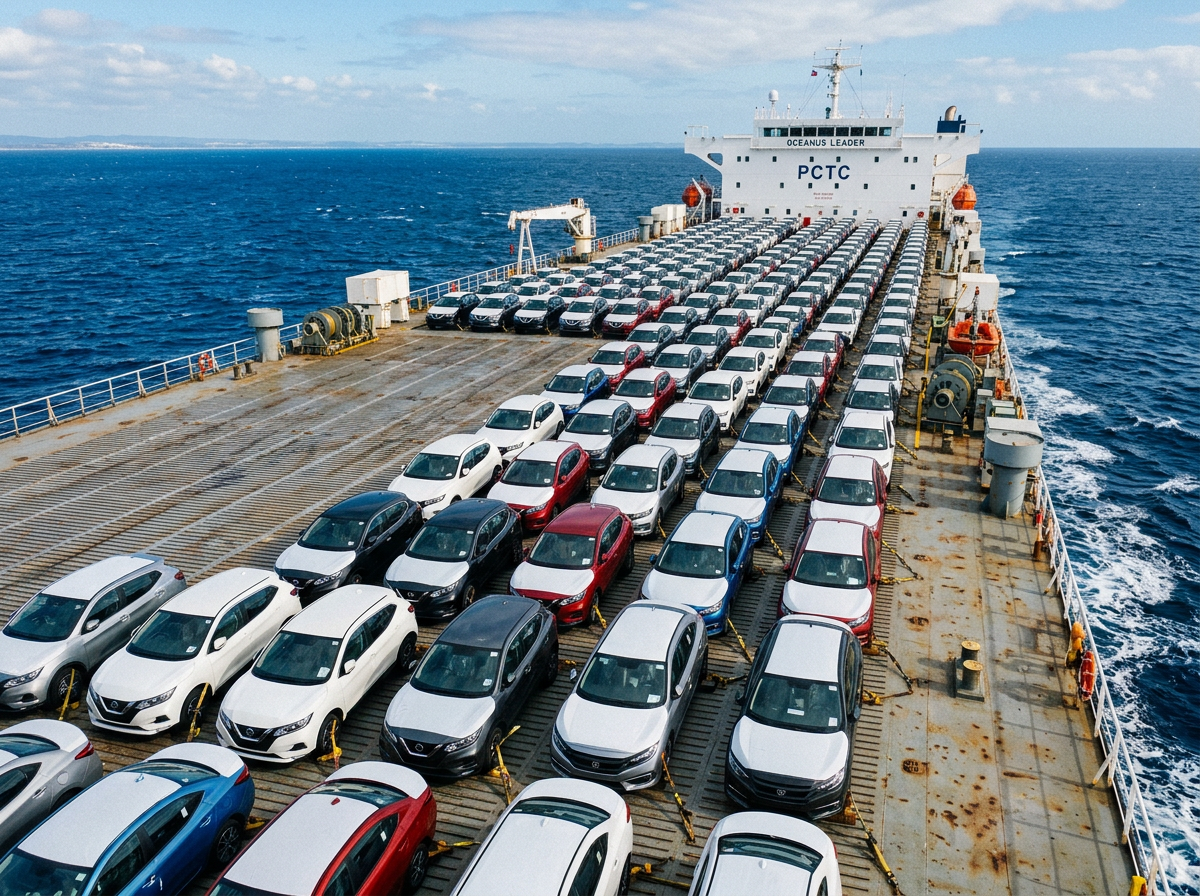 Cars on cargo ship